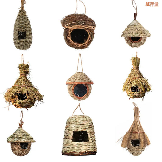 DecorBites™ Natural Grass Bird Cage for Outdoor Decor