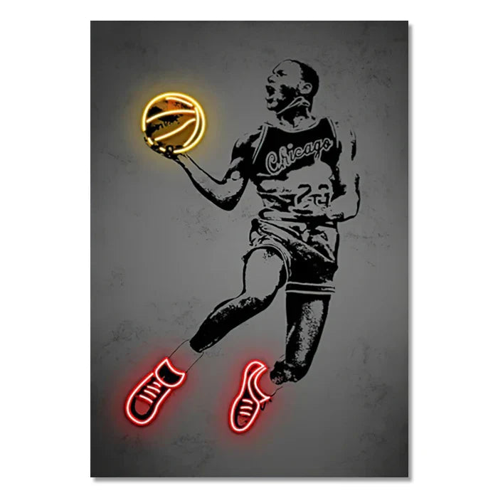 DecorBites™ Neon Sports Stars Wall Art Print