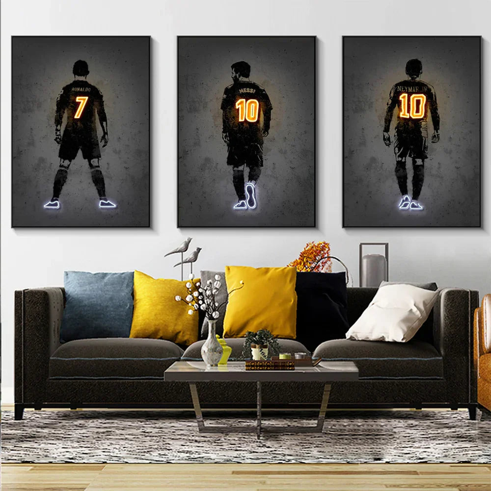 DecorBites™ Neon Sports Stars Wall Art Print