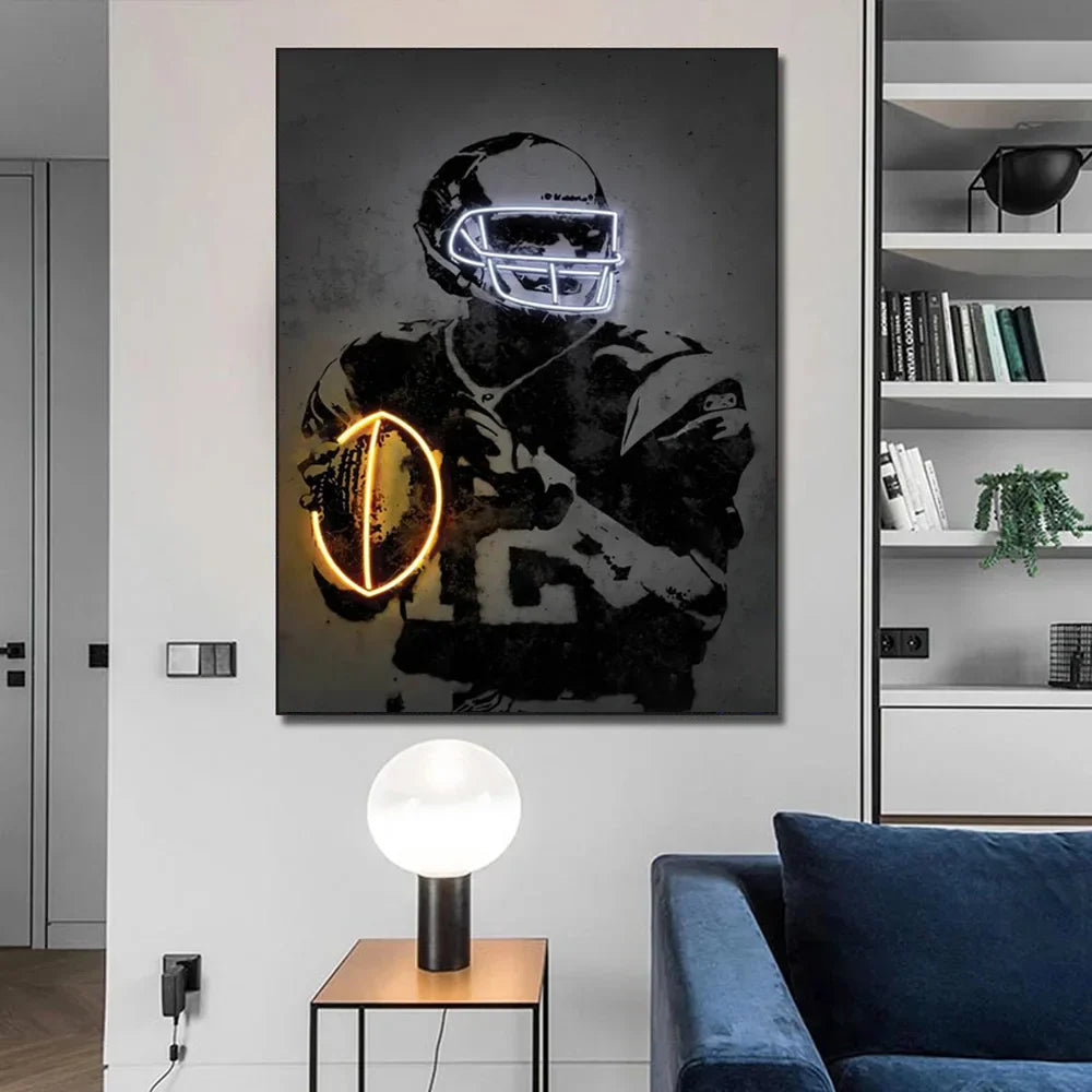 DecorBites™ Neon Sports Stars Wall Art Print