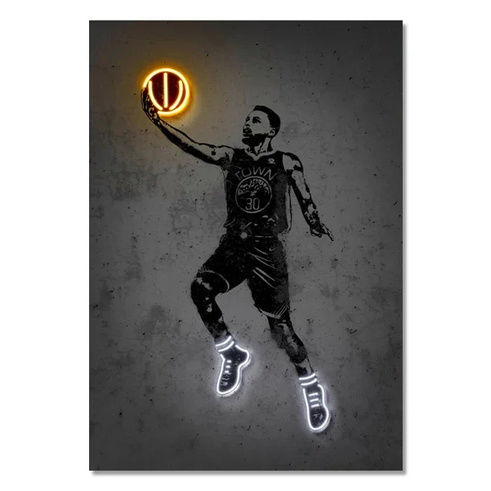 DecorBites™ Neon Sports Stars Wall Art Print