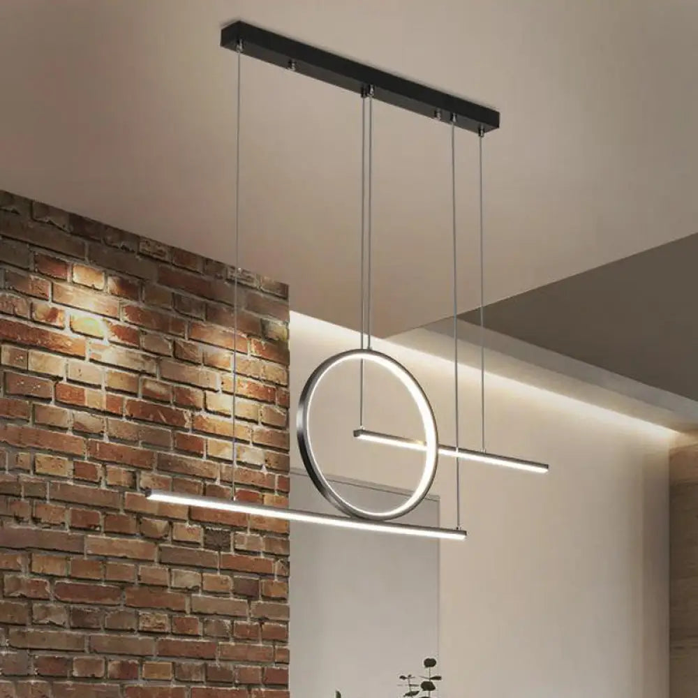 DecorBites™ Nordic Black/Gold Metal Pendant Lighting with Dual Lines - LED Island Light Fixture in Warm/White Light