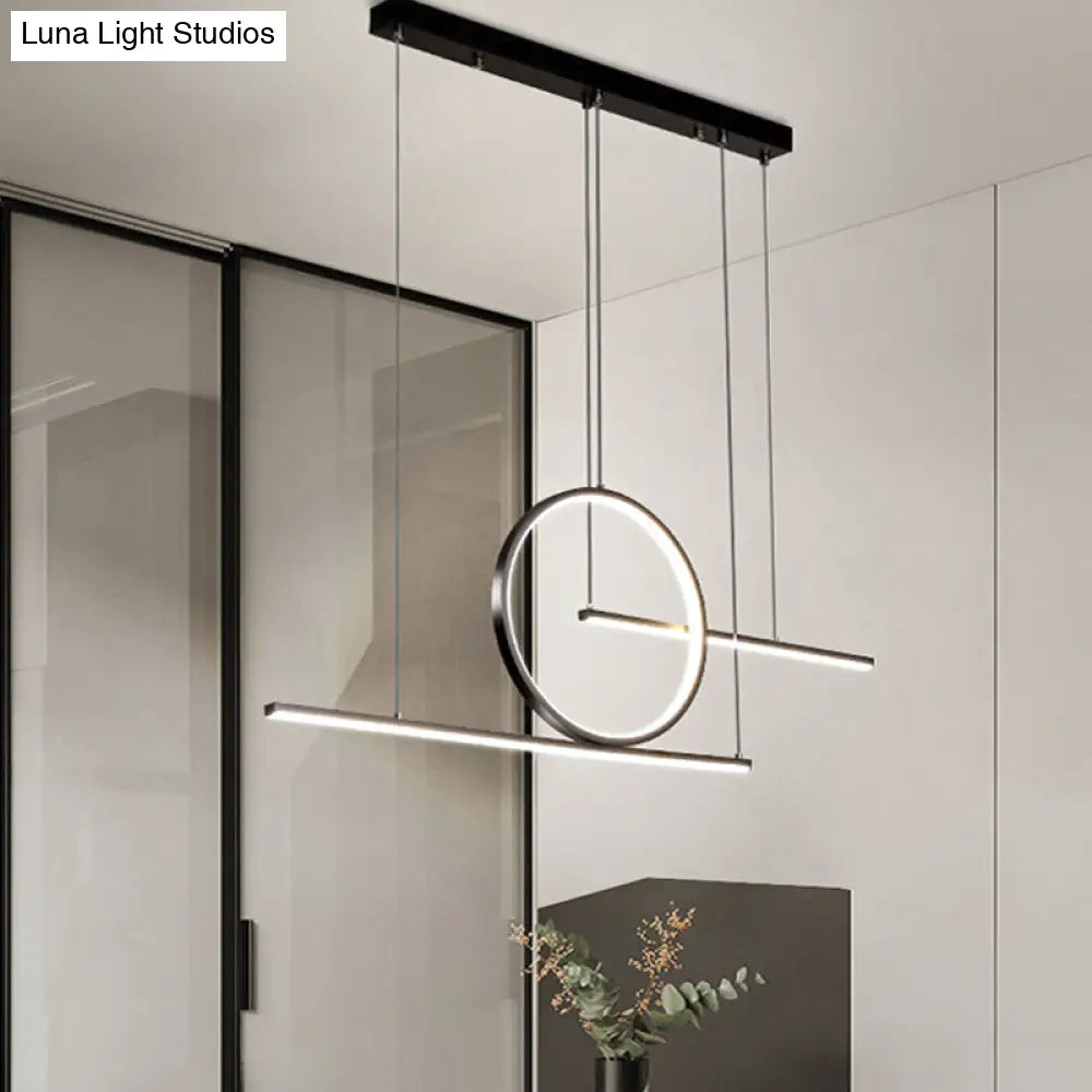 DecorBites™ Nordic Black/Gold Metal Pendant Lighting with Dual Lines - LED Island Light Fixture in Warm/White Light