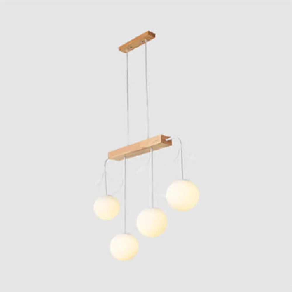 DecorBites™ Nordic Bubble Shade Island Wooden Hanging Lamp - 3/4/5 Lights, Perfect for Restaurants