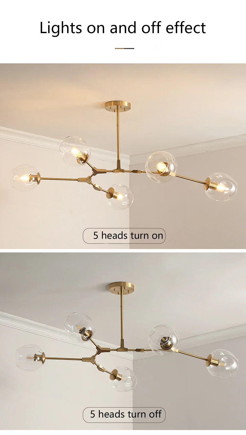 DecorBites™ Nordic Chandelier for Dining & Living Rooms