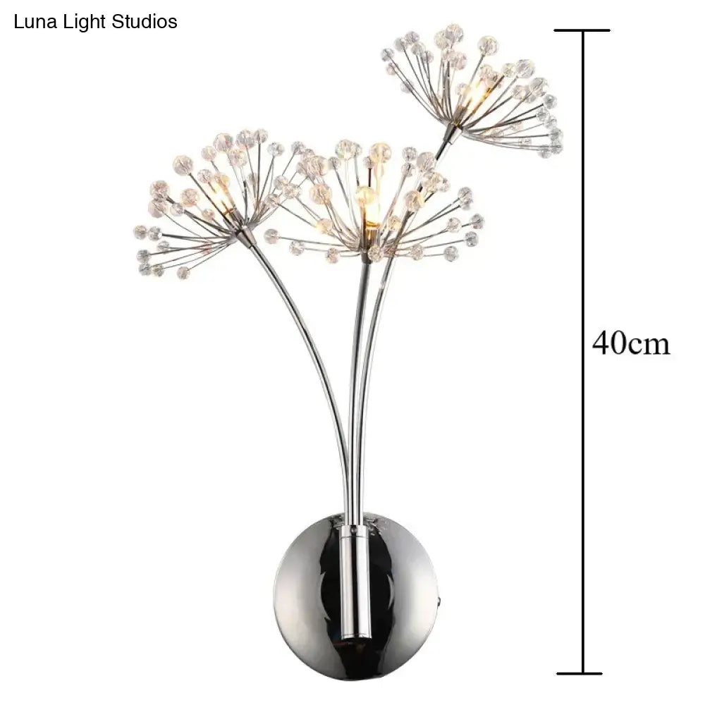 DecorBites™ Nordic Creative Crystal Flower Dandelion Wall Lamps for Bathroom Bedroom Bedside Lamp Living Room