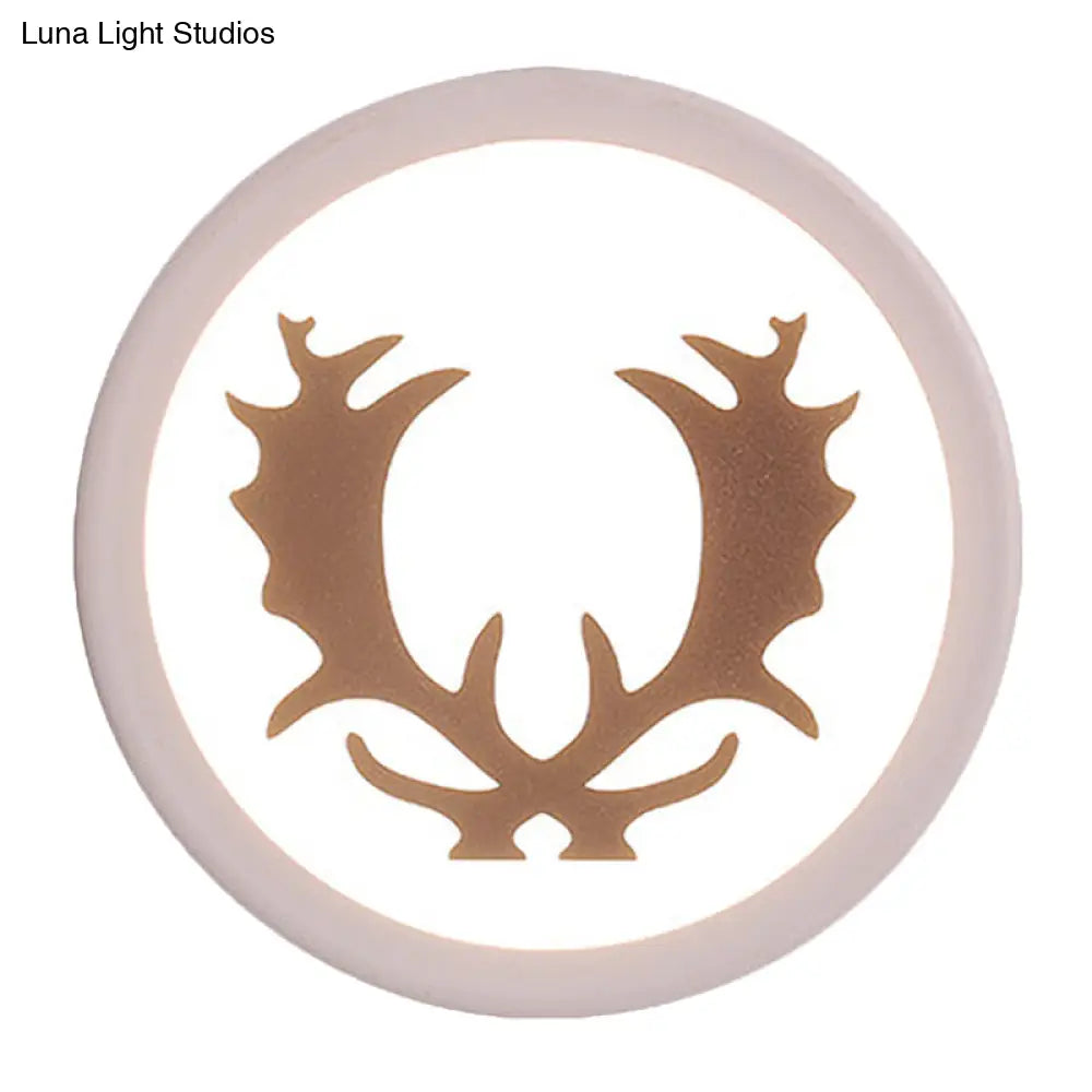 DecorBites™ Nordic Deer Horn/Head LED Wall Sconce - Acrylic Bedside Light Fixture in White