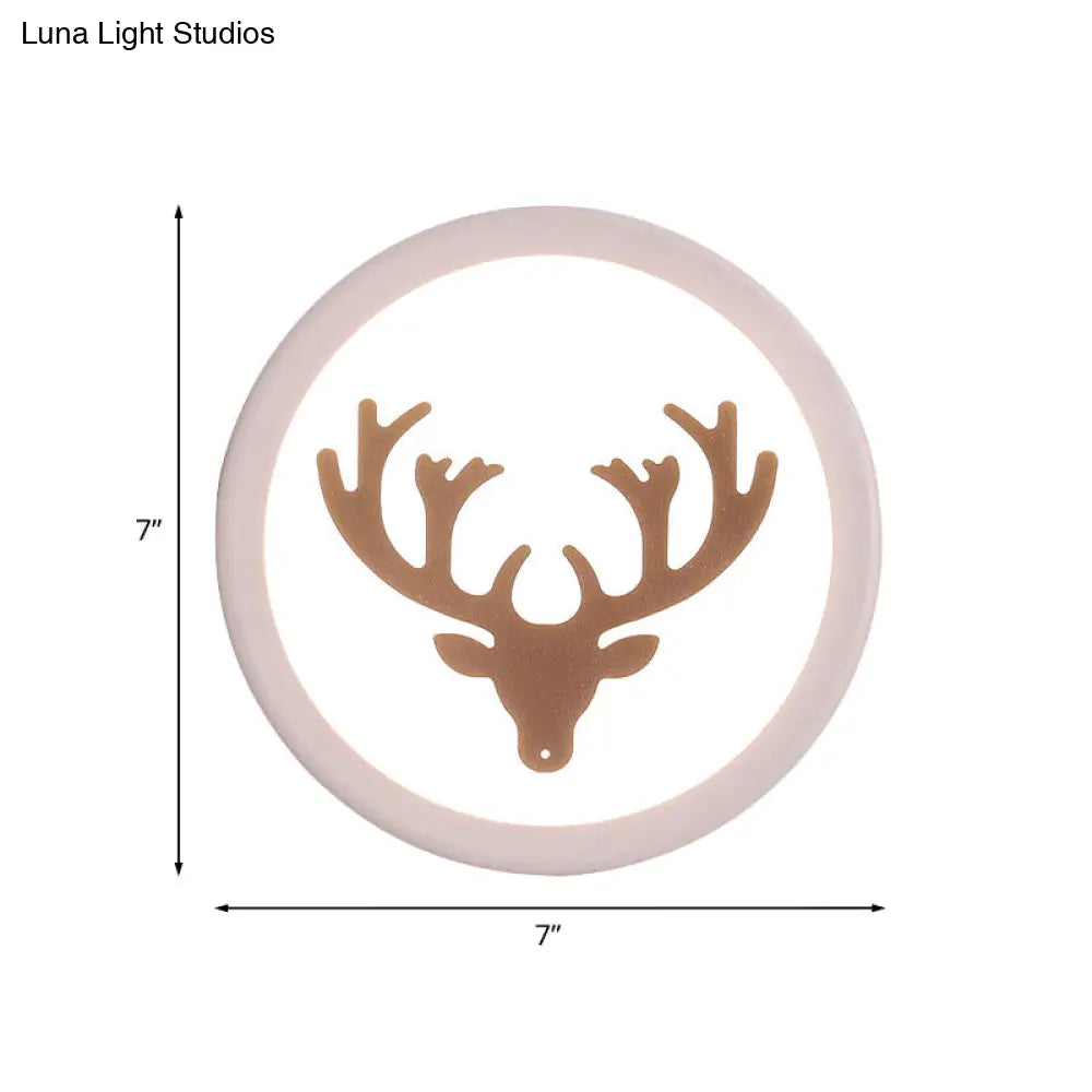 DecorBites™ Nordic Deer Horn/Head LED Wall Sconce - Acrylic Bedside Light Fixture in White