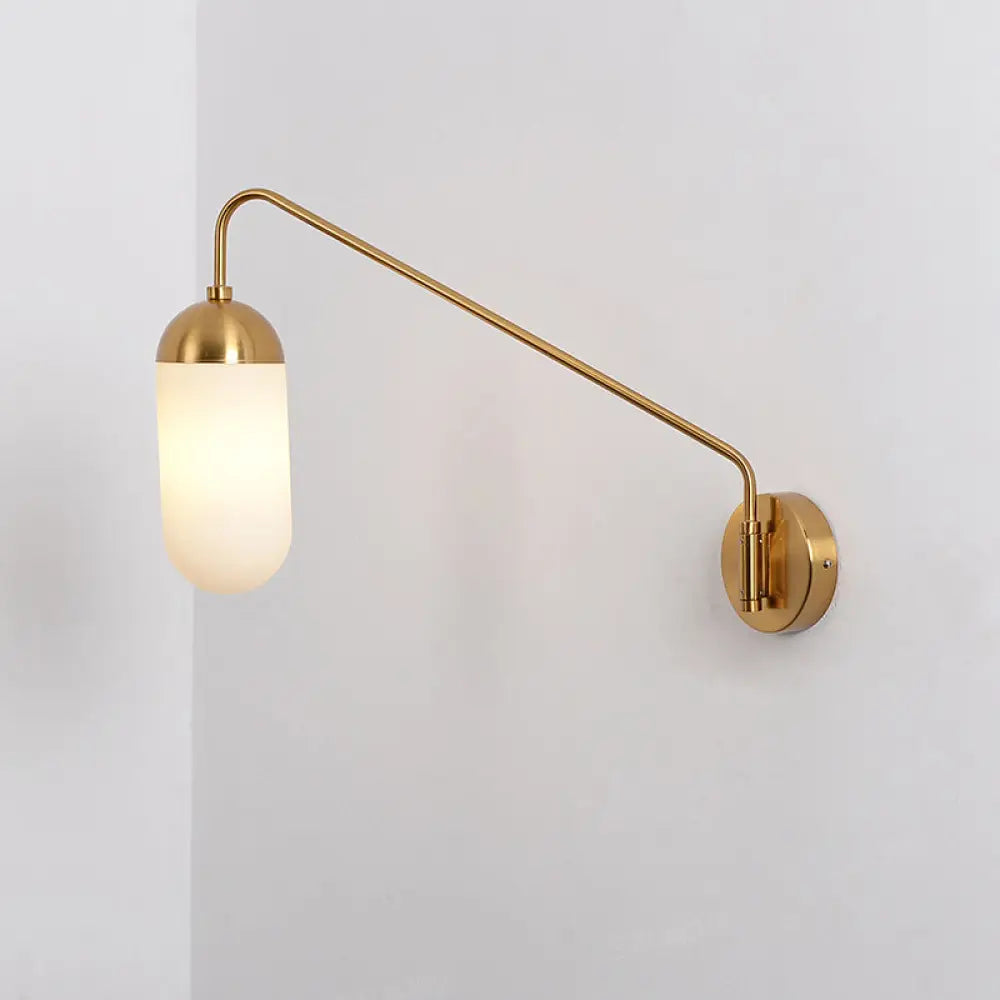 DecorBites™ Nordic Frosted Glass Wall Sconce Lighting in Brass - 1 Head Wall Light Fixture for Bedroom