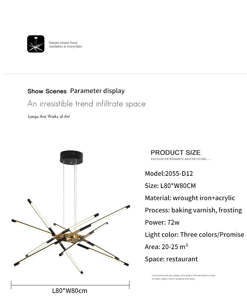 DecorBites™ Nordic Geometry LED Chandelier with Remote Control