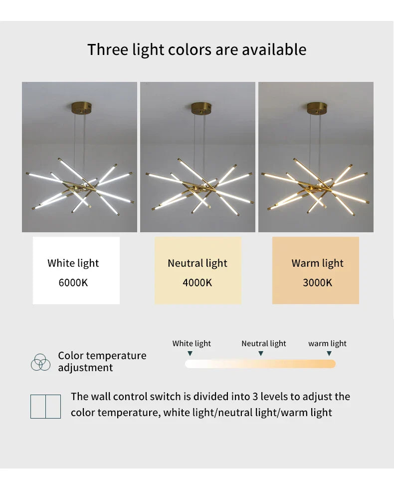 DecorBites™ Nordic Geometry LED Chandelier with Remote Control