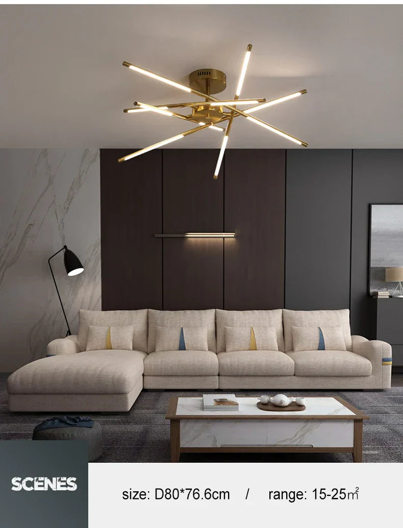 DecorBites™ Nordic Geometry LED Chandelier with Remote Control