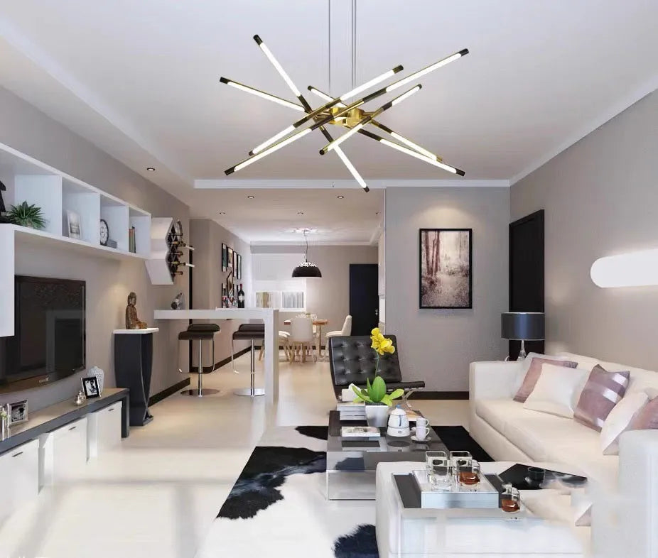 DecorBites™ Nordic Geometry LED Chandelier with Remote Control