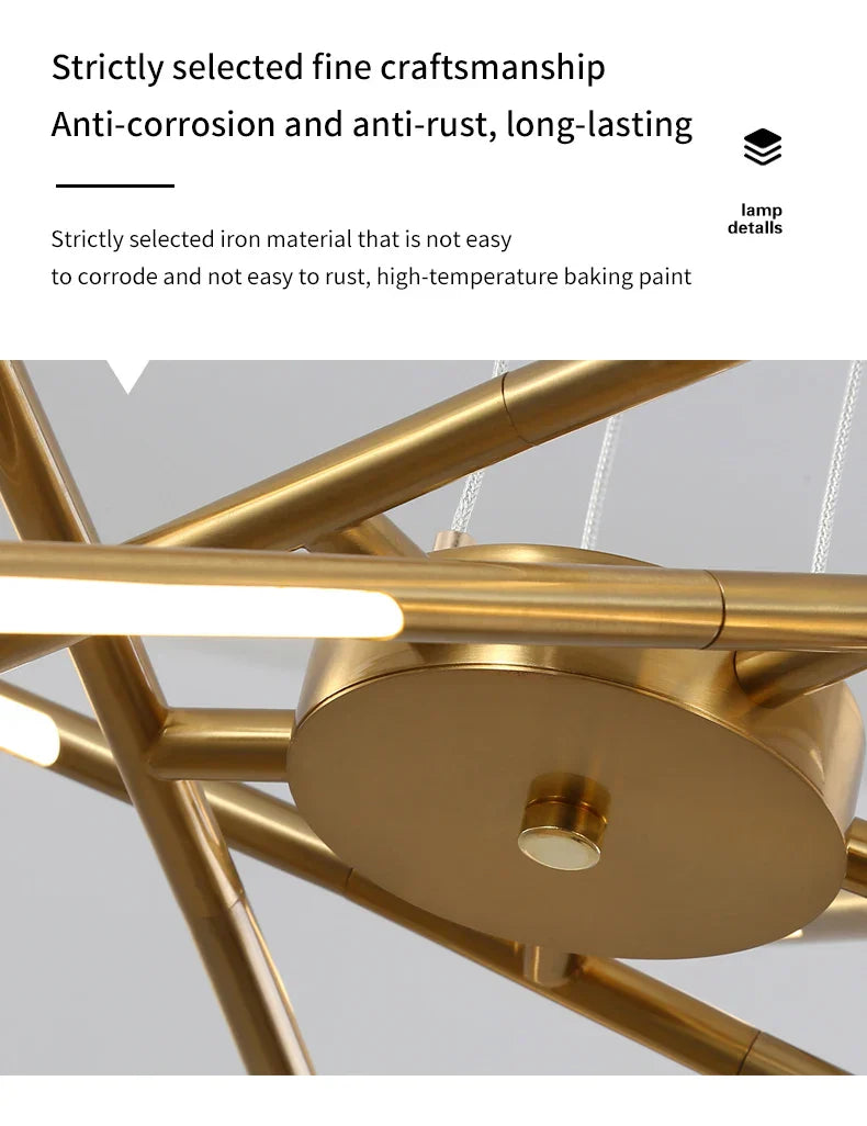 DecorBites™ Nordic Geometry LED Chandelier with Remote Control
