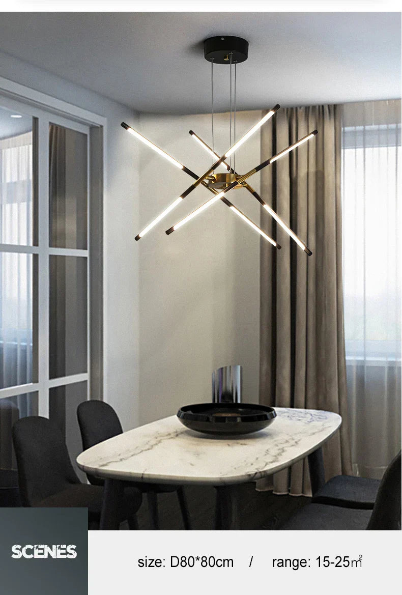 DecorBites™ Nordic Geometry LED Chandelier with Remote Control