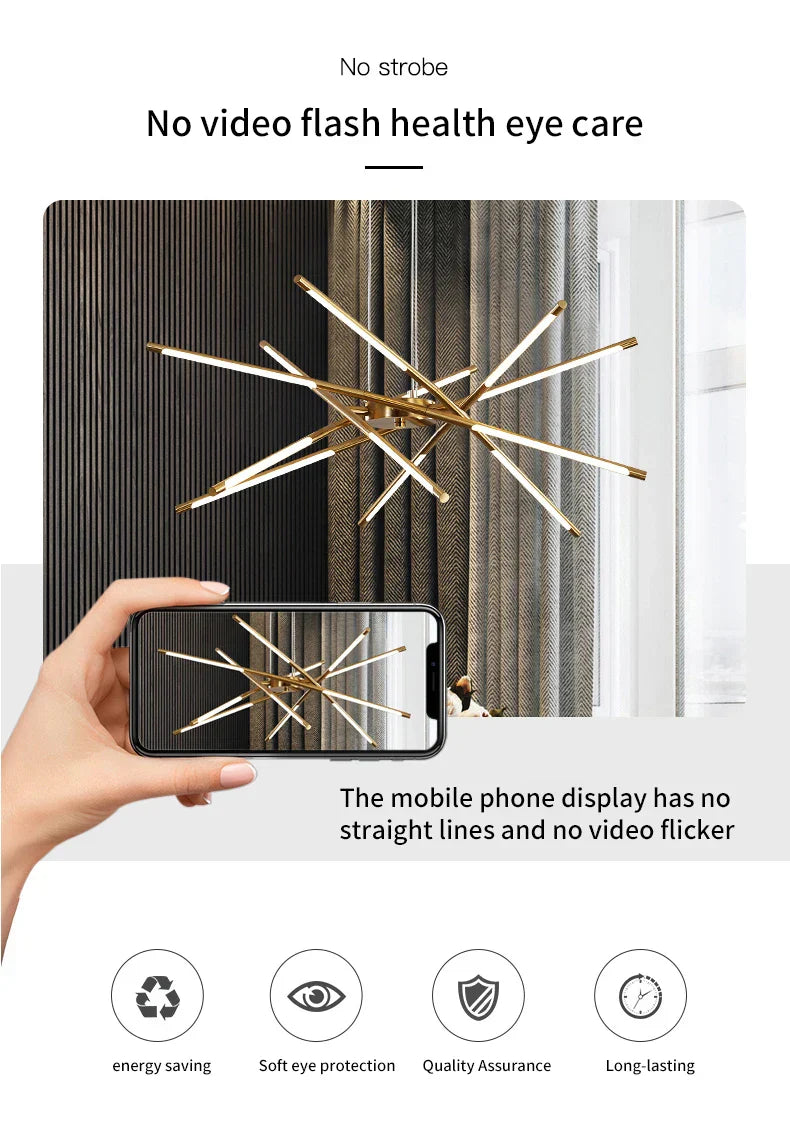 DecorBites™ Nordic Geometry LED Chandelier with Remote Control