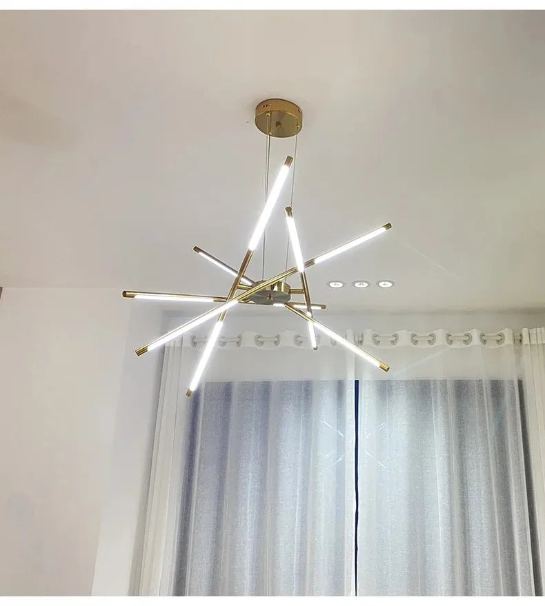 DecorBites™ Nordic Geometry LED Chandelier with Remote Control