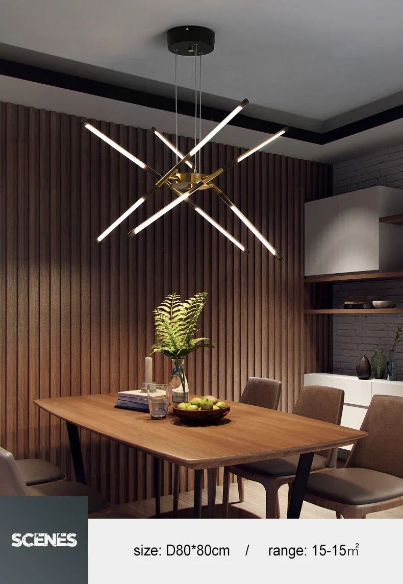 DecorBites™ Nordic Geometry LED Chandelier with Remote Control