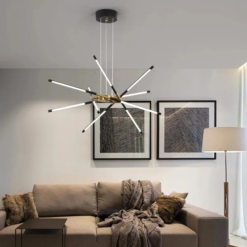 DecorBites™ Nordic Geometry LED Chandelier with Remote Control