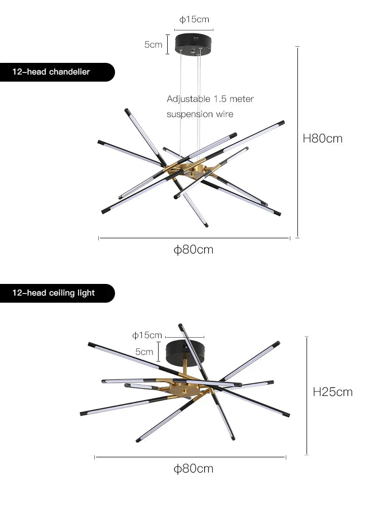 DecorBites™ Nordic Geometry LED Chandelier with Remote Control