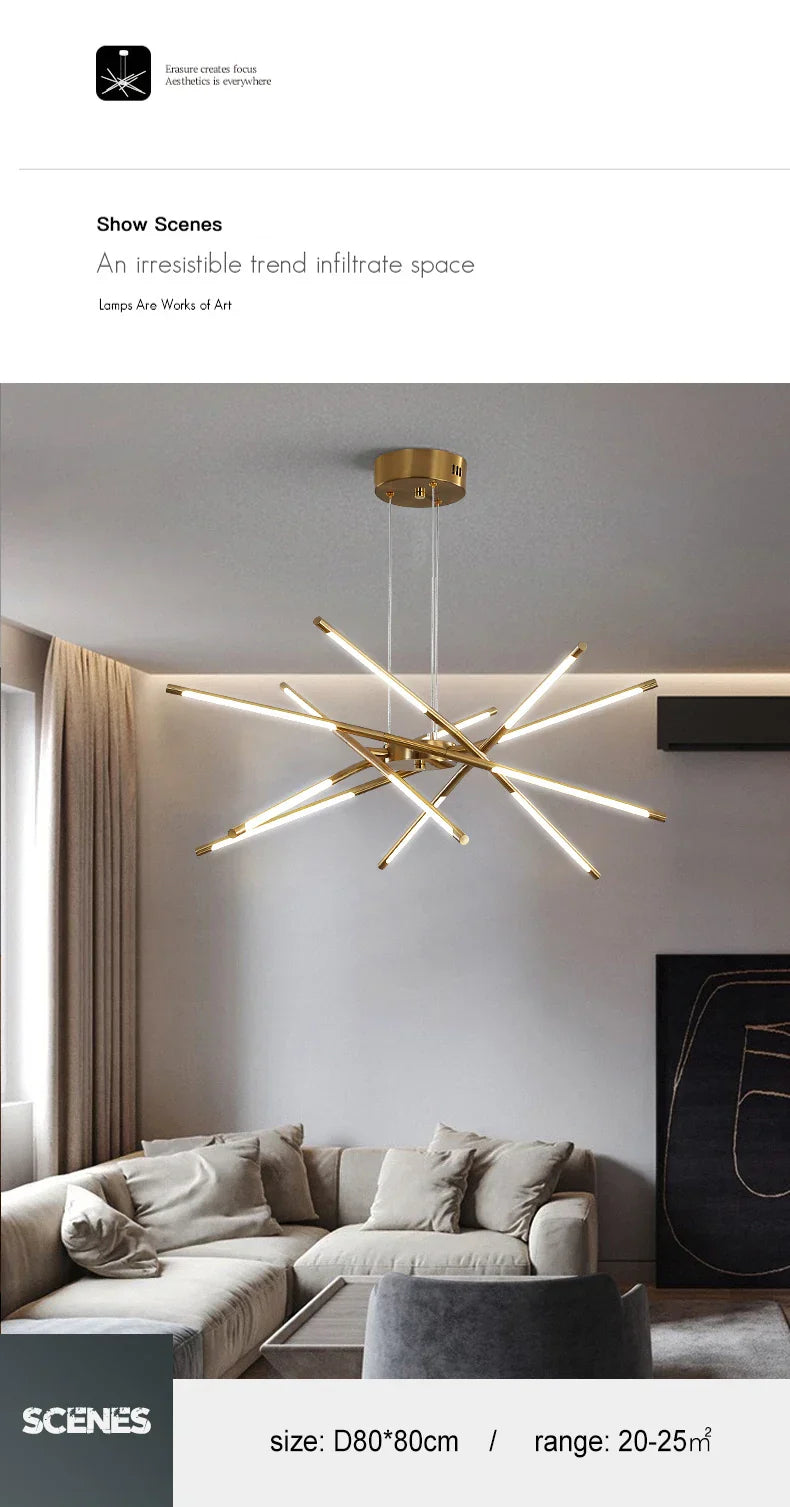 DecorBites™ Nordic Geometry LED Chandelier with Remote Control