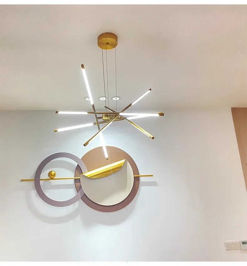 DecorBites™ Nordic Geometry LED Chandelier with Remote Control