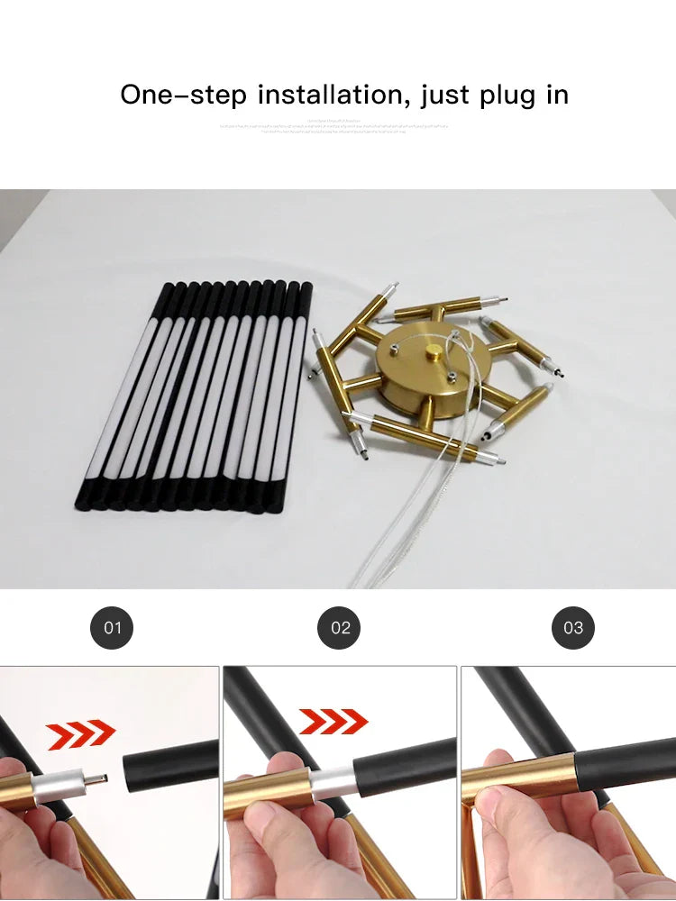 DecorBites™ Nordic Geometry LED Chandelier with Remote Control