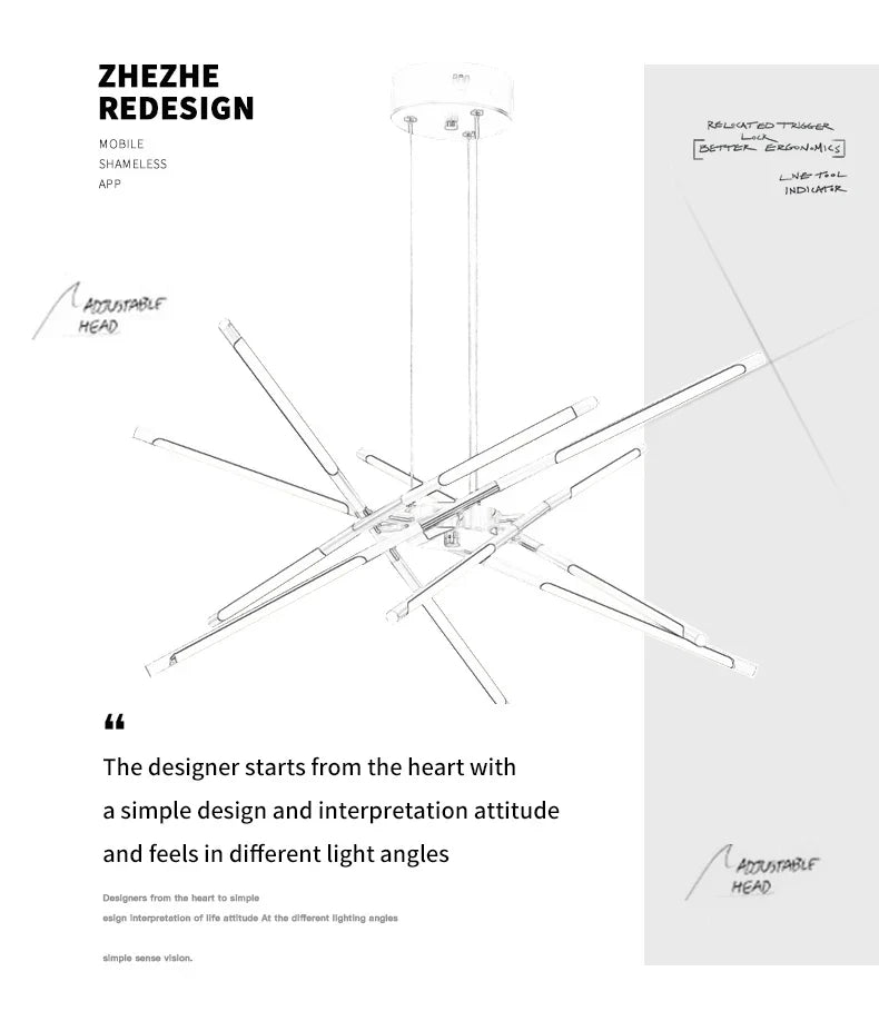 DecorBites™ Nordic Geometry LED Chandelier with Remote Control
