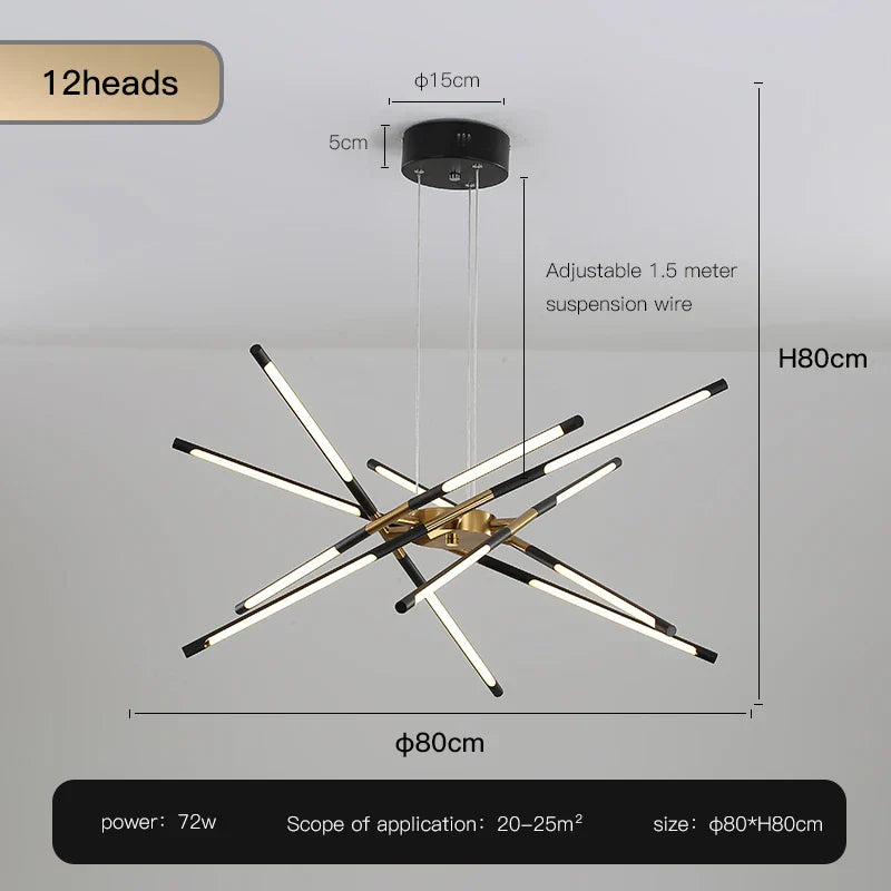 DecorBites™ Nordic Geometry LED Chandelier with Remote Control