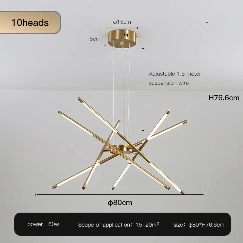 DecorBites™ Nordic Geometry LED Chandelier with Remote Control