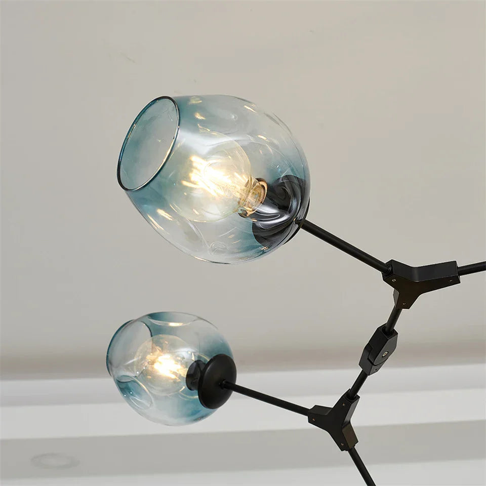DecorBites™ Nordic Glass Ball LED Chandelier - Black/Gold