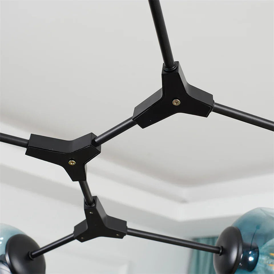 DecorBites™ Nordic Glass Ball LED Chandelier - Black/Gold