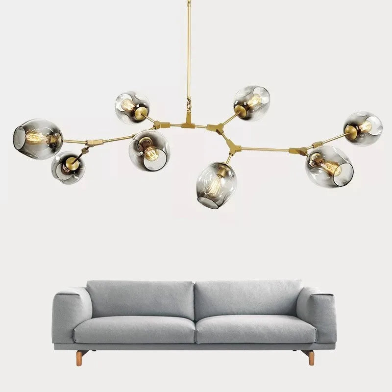 DecorBites™ Nordic Glass Ball LED Chandelier - Black/Gold