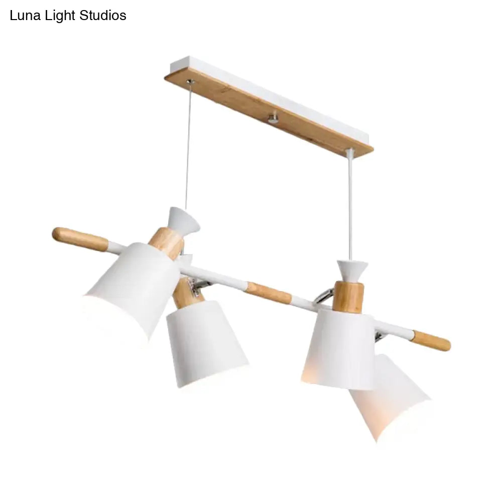 DecorBites™ Nordic Island Light with Tapered Shade - Green/Grey/White - 4 Lights - Kitchen Dining Room Hanging Lamp