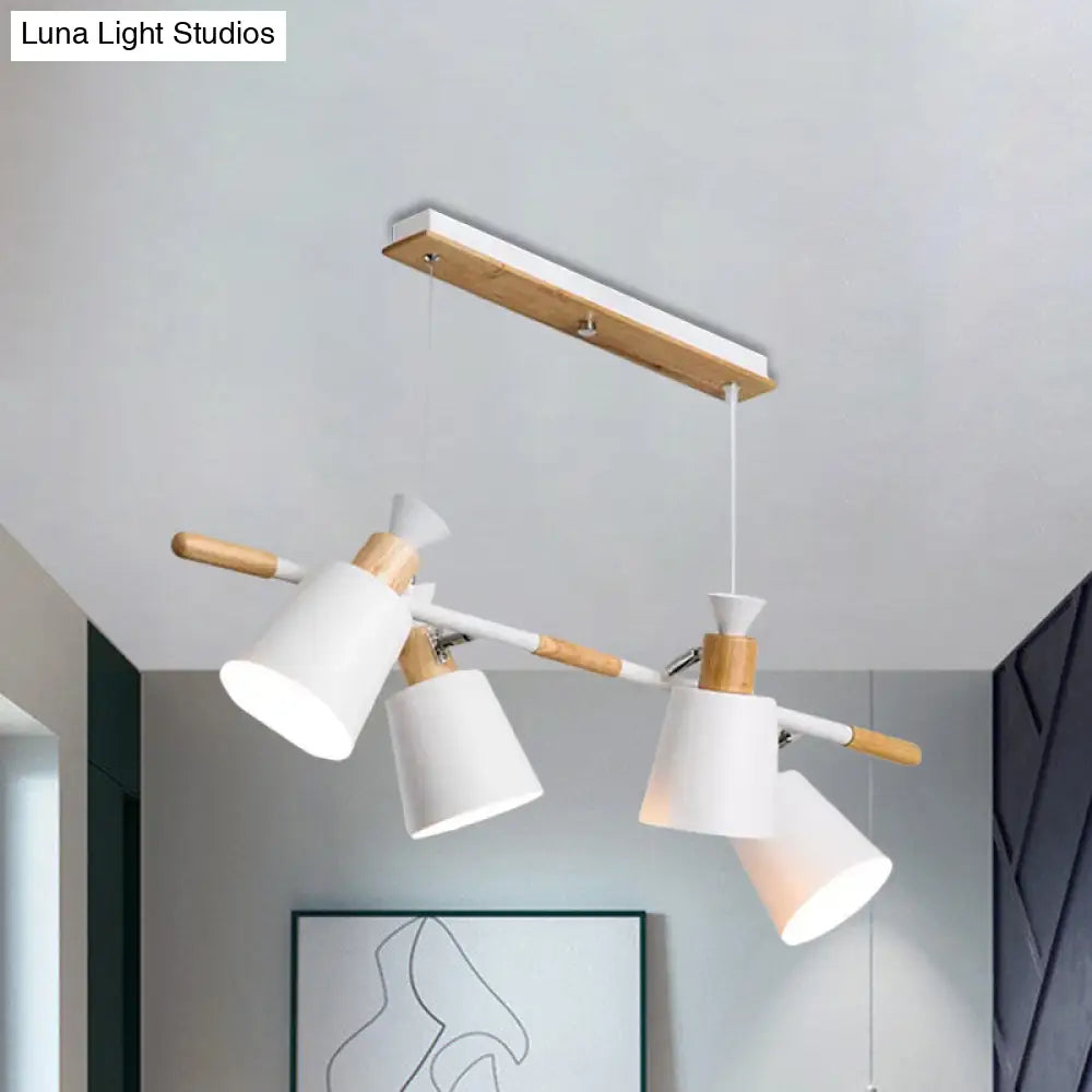 DecorBites™ Nordic Island Light with Tapered Shade - Green/Grey/White - 4 Lights - Kitchen Dining Room Hanging Lamp