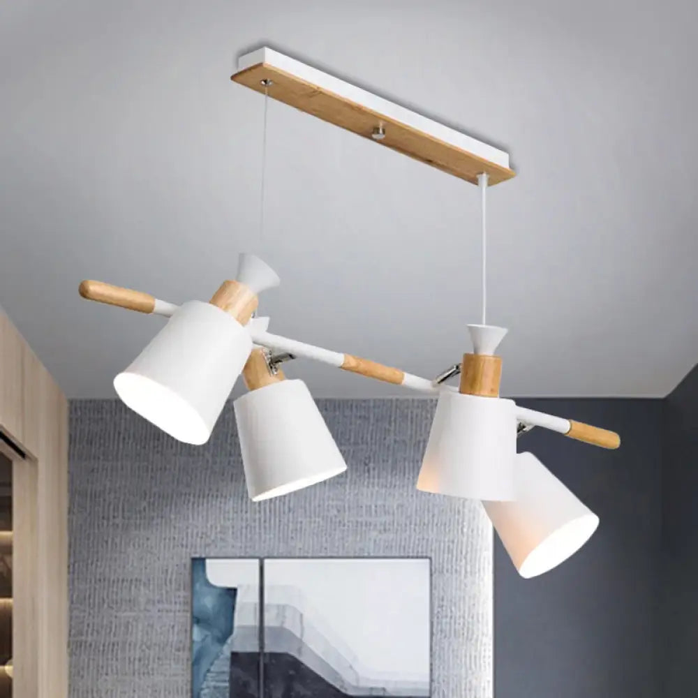 DecorBites™ Nordic Island Light with Tapered Shade - Green/Grey/White - 4 Lights - Kitchen Dining Room Hanging Lamp