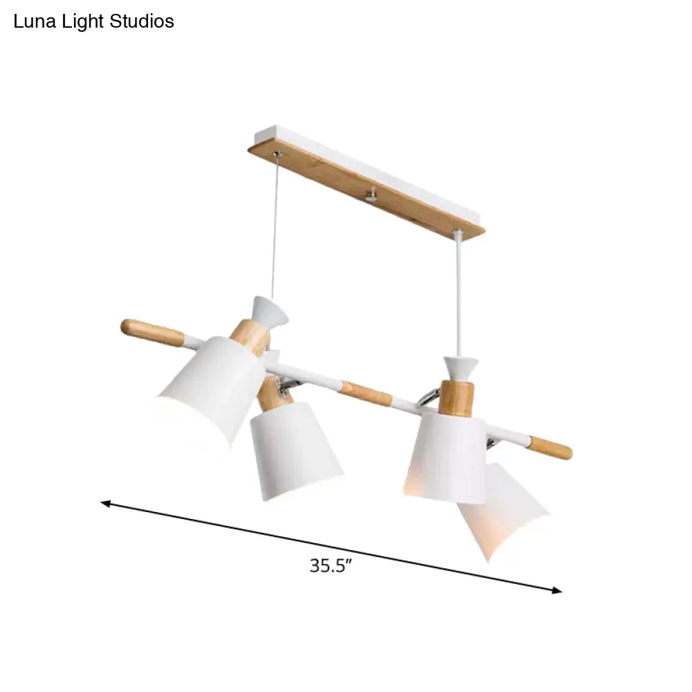 DecorBites™ Nordic Island Light with Tapered Shade - Green/Grey/White - 4 Lights - Kitchen Dining Room Hanging Lamp