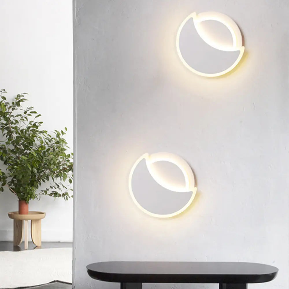 DecorBites™ Nordic LED Acrylic Eclipse Wall Sconce in Warm/White Light - Bedroom Lighting