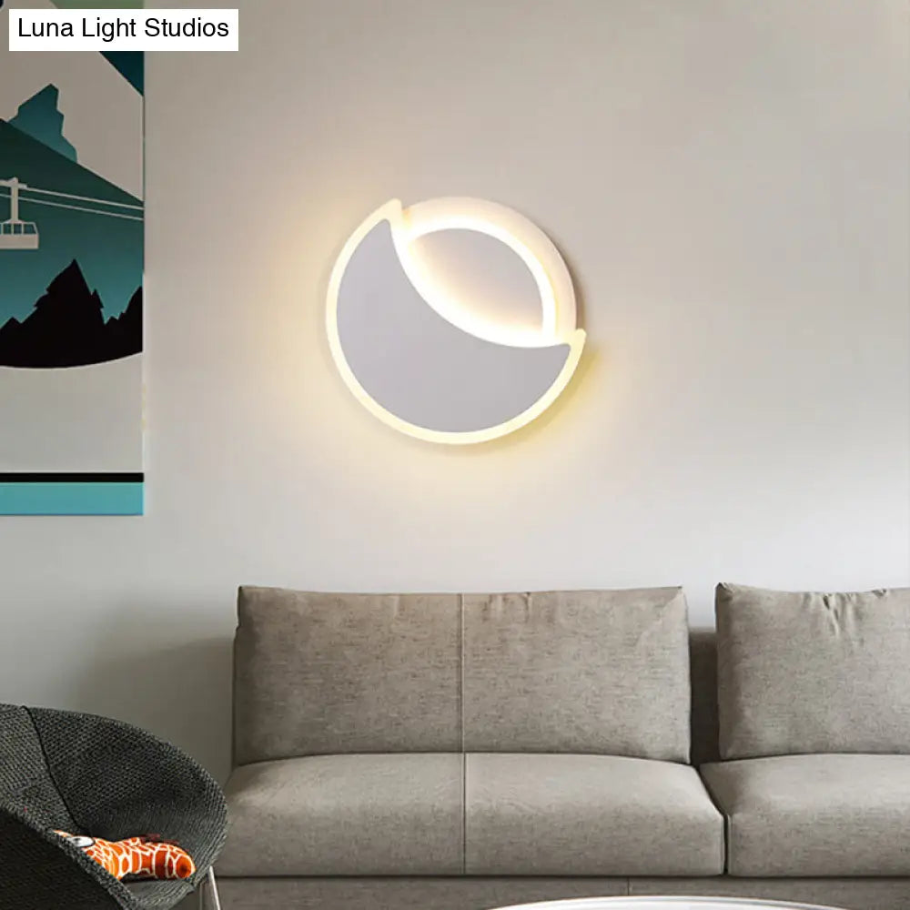 DecorBites™ Nordic LED Acrylic Eclipse Wall Sconce in Warm/White Light - Bedroom Lighting