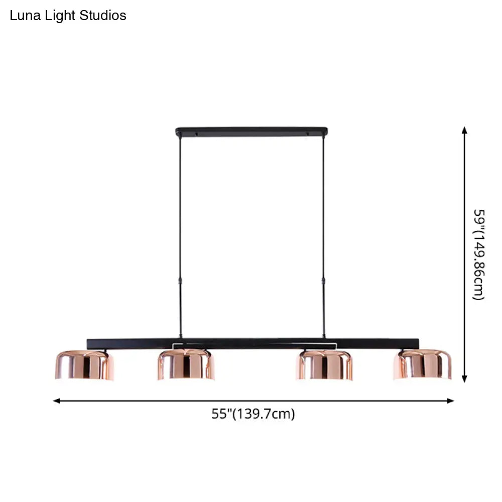 DecorBites™ Nordic LED Diner Island Lamp: 4-Light Hanging Fixture with Acrylic Shade
