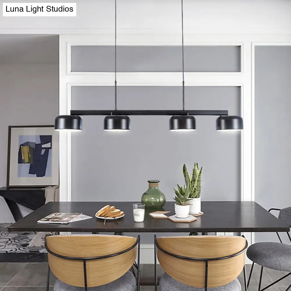 DecorBites™ Nordic LED Diner Island Lamp: 4-Light Hanging Fixture with Acrylic Shade