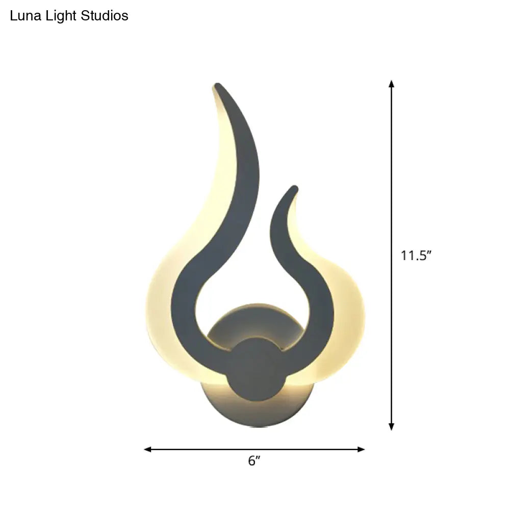 DecorBites™ Nordic LED Flame-Shaped Wall Sconce Light for Cozy Bedroom Ambiance in Warm/White