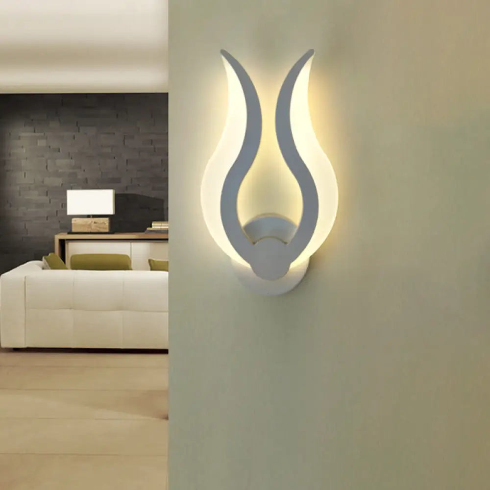 DecorBites™ Nordic LED Flame-Shaped Wall Sconce Light for Cozy Bedroom Ambiance in Warm/White