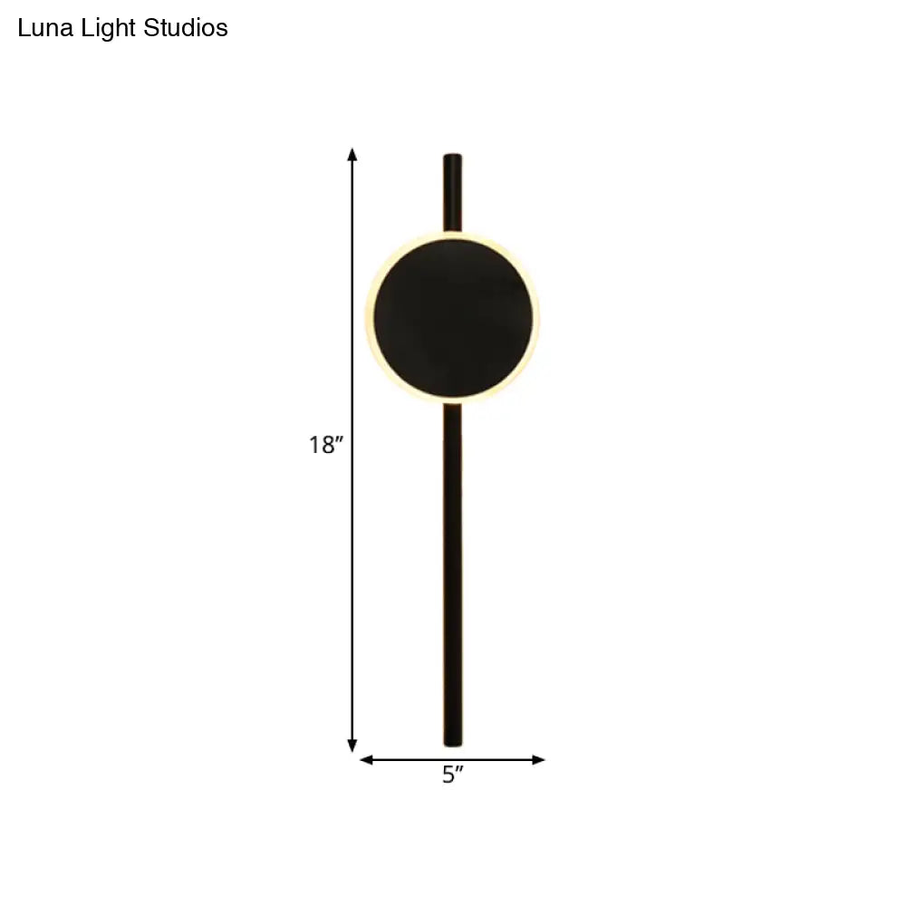DecorBites™ Nordic LED Flush Wall Sconce Black Round & Bar Wall Lighting with Metallic Shade - Warm/White Light