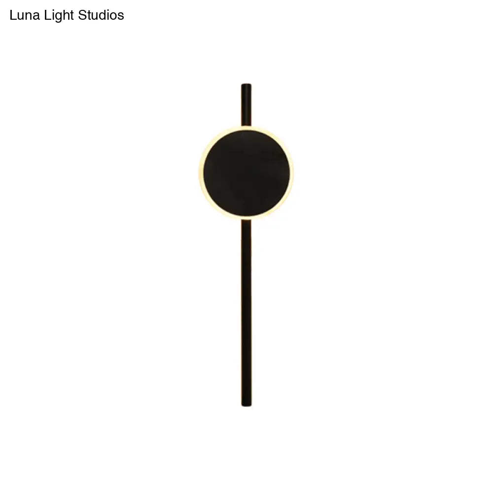 DecorBites™ Nordic LED Flush Wall Sconce Black Round & Bar Wall Lighting with Metallic Shade - Warm/White Light