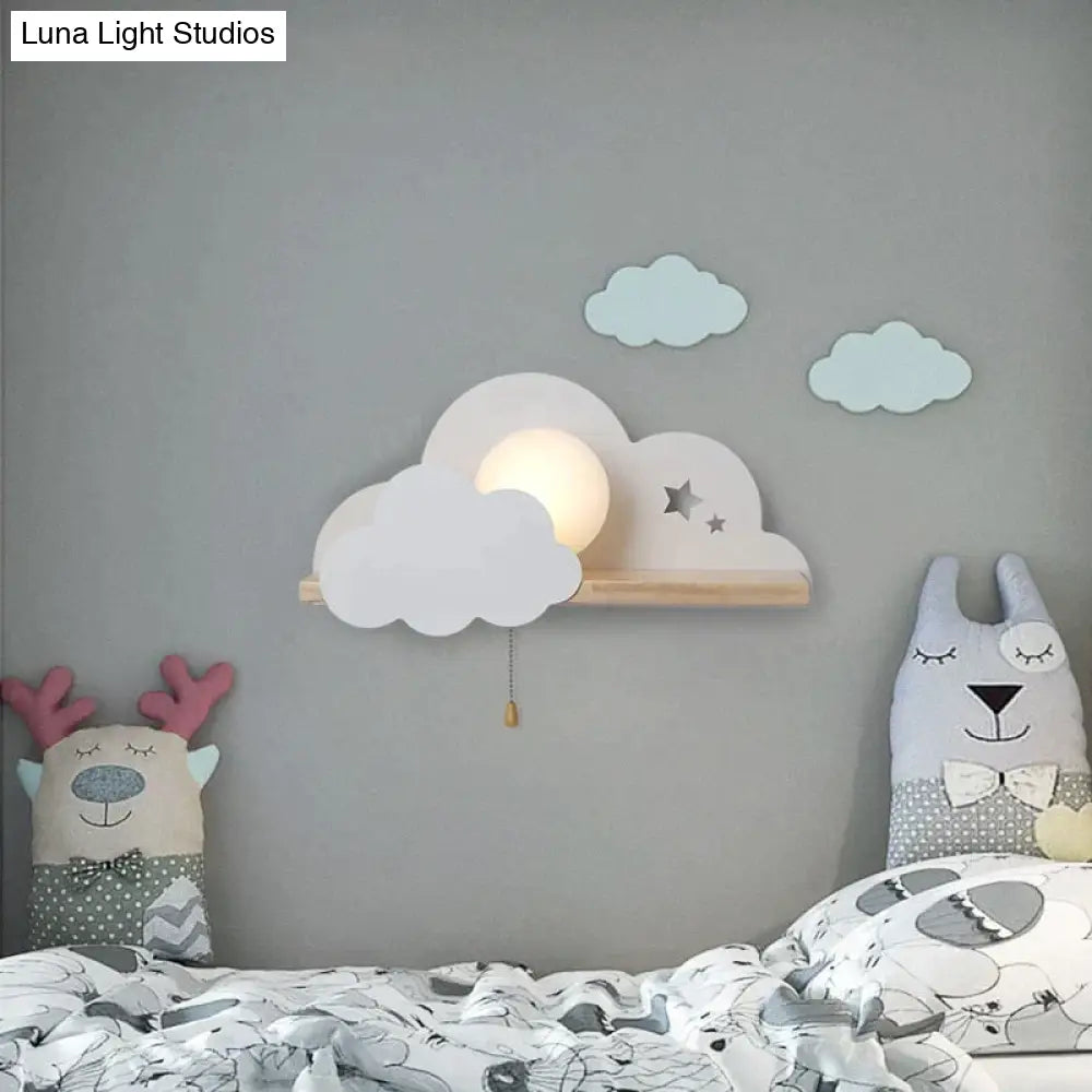 DecorBites™ Nordic Macaron LED Cloud Glass Wall Lamps for Children Room