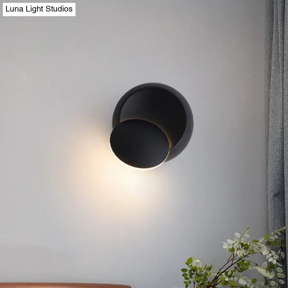 DecorBites™ Nordic Metal Moon Wall Light - Moveable Flush Mount Sconce in Black/White/Pink with LED White/Yellow Light