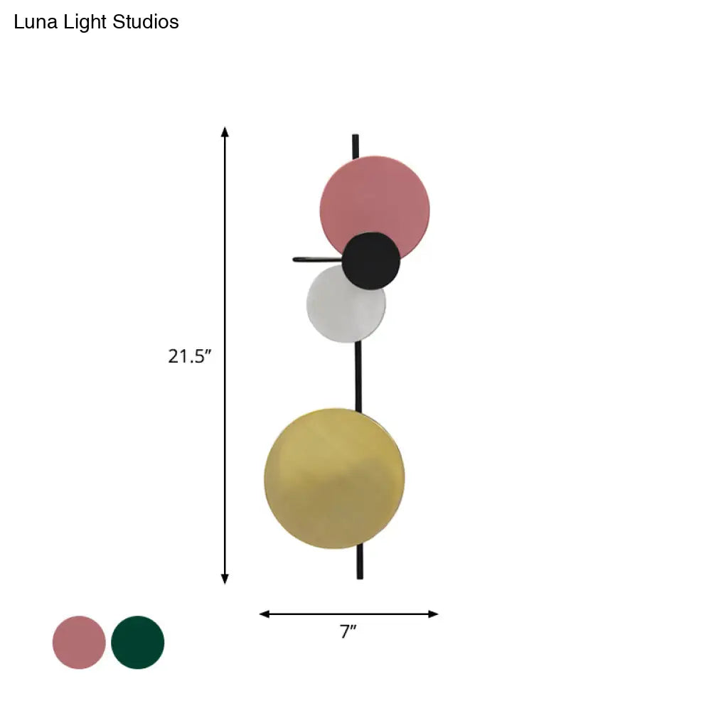 DecorBites™ Nordic Metal Moon Wall Light - Moveable Flush Mount Sconce in Black/White/Pink with LED White/Yellow Light