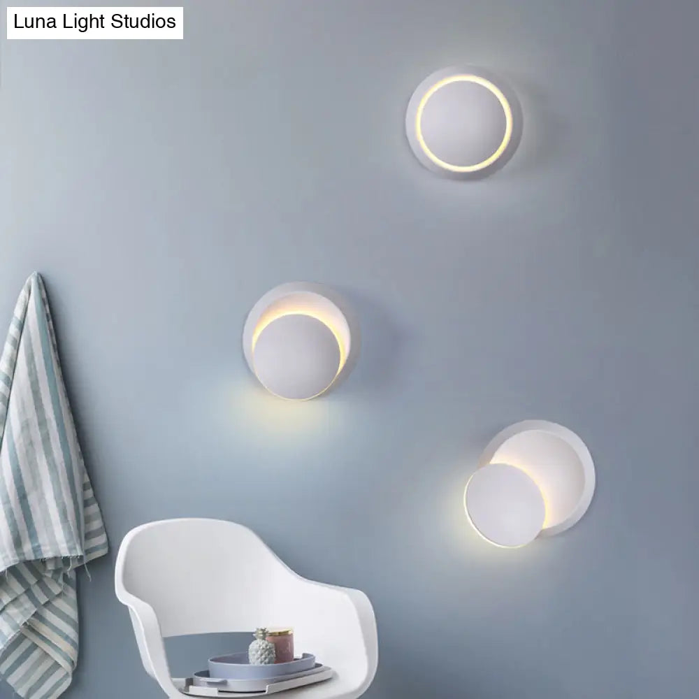 DecorBites™ Nordic Metal Moon Wall Light - Moveable Flush Mount Sconce in Black/White/Pink with LED White/Yellow Light
