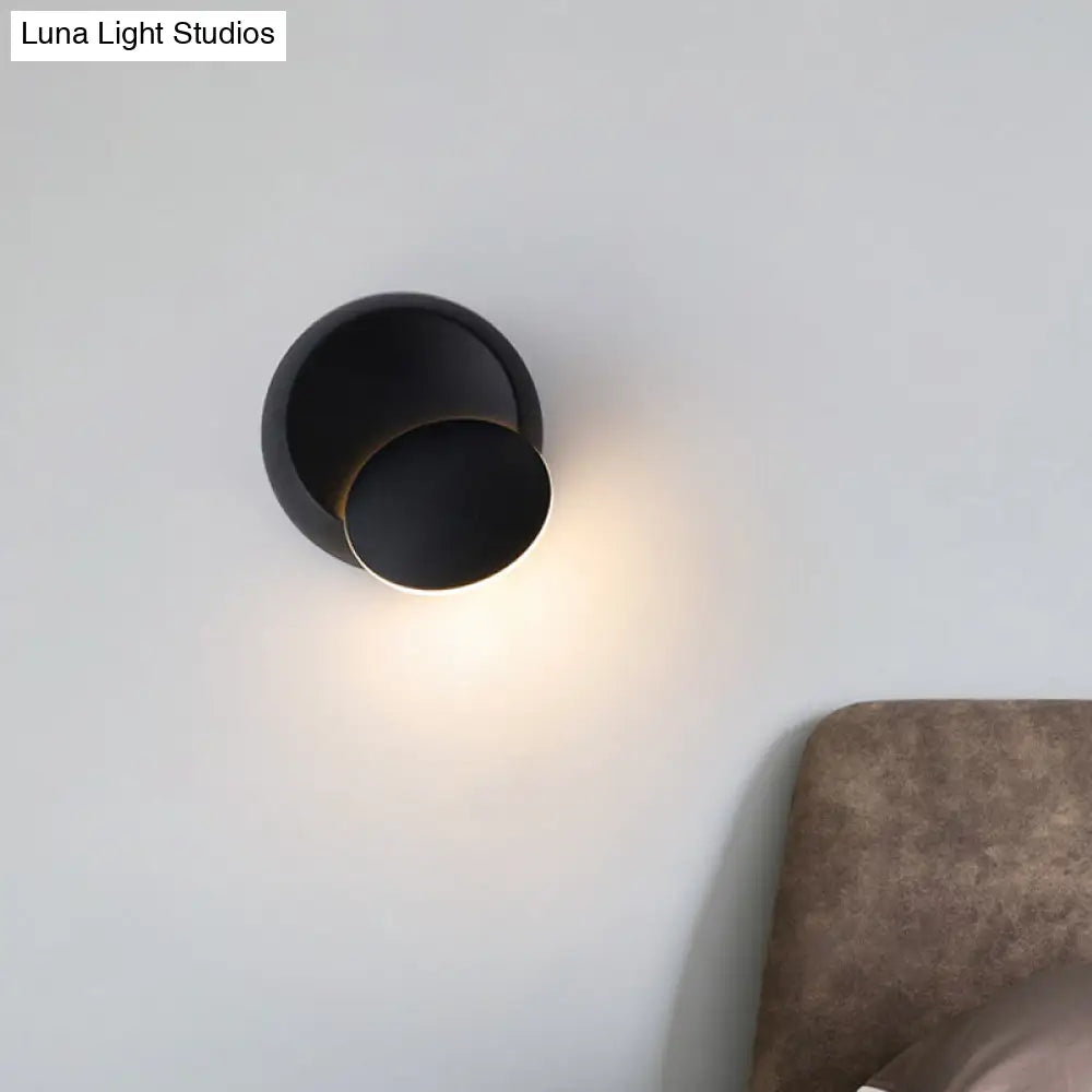 DecorBites™ Nordic Metal Moon Wall Light - Moveable Flush Mount Sconce in Black/White/Pink with LED White/Yellow Light